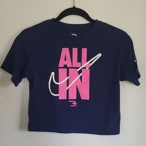 Nike Kids Tee in Navy and Pink (LL113)